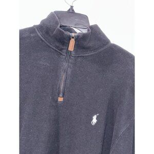 Ralph Lauren Men’s XL Polo 1/4 Zip Fleece‎ Sweater Top (Black) Fast Shipping!